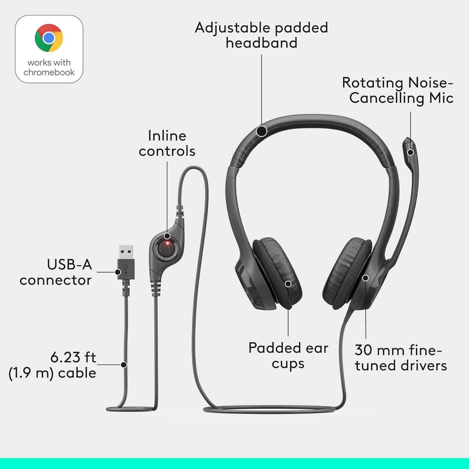 Logitech H390 Wired Headset - Image 2